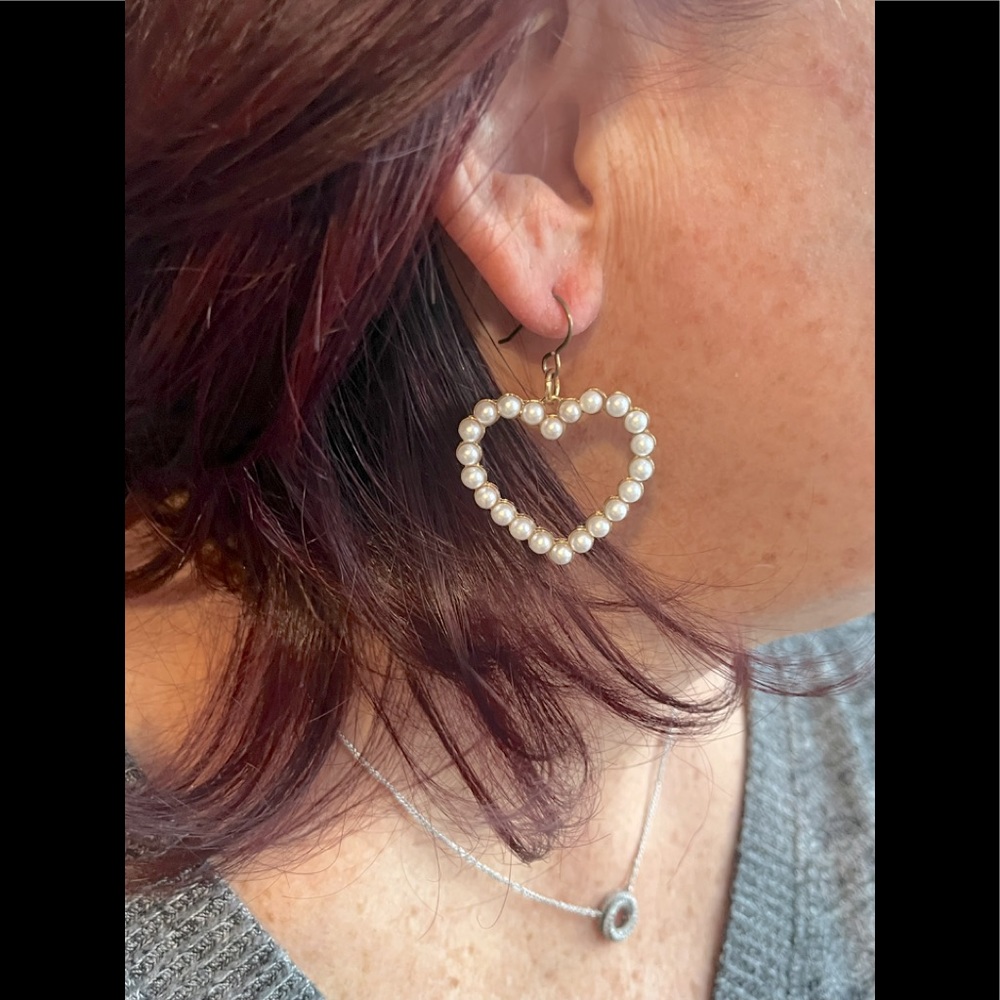 Pearl Heart Earrings